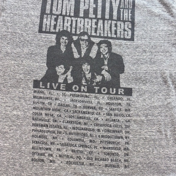 Tom Petty Full Moon Fever Tour Band T-Shirt Medium Gray Merch Cotton Indie - Picture 5 of 8